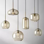 Modern Nordic hanging loft Glass lustre Pendant Light industrial decor Lights Fixtures E27/E26 for Kitchen Restaurant Lamp