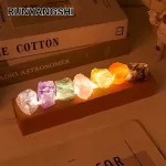 1pc Natural Rough Stone Crystal Wishing Lamp – Dimmable USB Desk Light with Switch, Crystal Decor for Home/Office