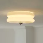 Milky White Glass Ceiling Lamps Glass Egg Tart Light Minimalist Nordic Cream Style Living Room Corridor Bedroom Ceiling Lights