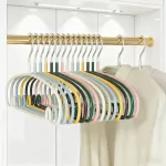 10pcs Non-Slip Coated Metal Hangers Thicken No Trace Hanger For Clothes Suit Coat Shirt Jacket Hanging Hanger with Round Notches
