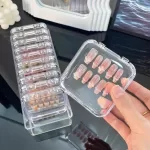 Clear Gift Box Shatter-Resistant Transparent Jewelry Display Case Acrylic Beauty Organizer Acrylic Nail Storage Box