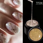 MEET ACROSS 5ml Gold Silver Reflective Spider Wire Gel Nail Polish Drawing Painting Liner Nail Art Gel Varnish Lacquer Manicure