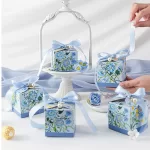 1Pcs Hand-painted Plants Flower Candy Box Beauty Biscuit Accompanying Paper Boxes Suitable for Wedding Birthday Valentine's Day
