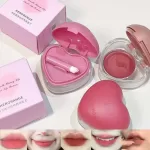 HERORANGE Lip and Cheek Dual-Purpose Lip Mud Lipstick Natural All-match Matte Monochrome Blush Cream with Brush
