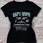 Harajuku Sexy T shirt Women Clothing Streetwear Hip Hop Korea Aesthetic Femme Short sleeve Letter Graphic Tee Punk Y2k Crop Tops