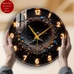 Tempered Glass Wall Clock Man In Crater Clock Design Suitable For Wall Decor or Tabletop Display Anywhere