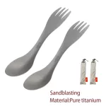 2Pcs Titanium Spork 2-in-1 Spoon Ultralight Cookware Portable Fork Knife Outdoor Camping Picnic Travel Eco-Friendly Flatware