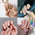 14stickers/sheet Graffiti Ins Frosted Nail Stickers Daisy Polka Dot Nail Art Stickers French Nails Sticker Waterproof Removable