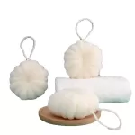 1PC White Mesh Bath Ball Soft Bath Shower Wash Sponge Body Cleaning Ball Flower Body Massager Brush Bathroom Bathing Accessories