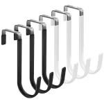 Door Hangers Hooks with Rubber Organizer Hooks for Living Room, Bathroom, Bedroom, Kitchen Hanging Clothes, Towels, Hats, Coats
