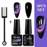 Mtssii 3PCS/Set 7ml 9D Firework Cat Magnetic Gel Nail Polish Shiny Glitter Gel Lacquer Semi Permanent Soak Off UV LED Varnish