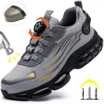 Indestructible Steel Toe Protective Safety Shoes Slip Resistant Abrasion Resistant Work Shoes Men Tough Comfortable Sneaker 