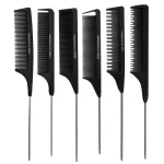 Children Black Combs Pointed Tail Hair Brushes Cutting Girls Stainless Steel Spiked Hair Care Salon Barber Styling Accessories