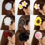 Tocona Romantic Sweet Simulated Flower Butterfly Orchid Organza Mountain Camellia Headwear Hairclip Women Party Holiday Gift
