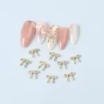 10PCS/lot Gold Silver Bow Nail Charms Alloy Korea Bowknot Ribbon Metal Accessories Nail Art Decorations DIY Design