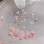 20pcs/Lot Bow Ribbon Nail Art Charm 3D Metal Cute Bowknot Nail Rhinestones Candy Colorful DIY Manicure Decor Parts