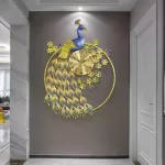 luxury clock living room creative peacock hanging clock home decoration art clock Home Living Room Dining Bedroom Wall Clock