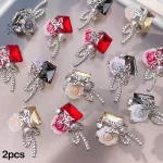 3D Camellia Butterfly Nail Charms Rhinestone Decoration Pearls Nail Parts Nails Accessories Valentine's Day Manicure Supplies
