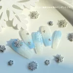 TSZS 3D Snowflake Christmas Nail Parts Silver Gold Snowflake with Crystal Nail Charms INS Winter Christmas Nail Art Decoration