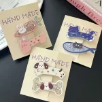Cute Dog Bone Cat Small Fish Cartoon Hair Clip Shiny Elegant Bangs Side Clip Sweet Sequin Hairclip For Women Girls