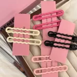 6cm Wave 4-color Duckbill Clip South Korea New Hair Accessory Fashionable and Exquisite Girl Pink Edge Clip Milk Whoosh