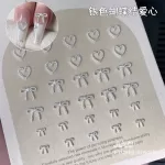Sliver Bow Tie Nail Decorations Charms Metal Alloy Ribbon Love Nail Parts Korea Japanese Nail Art Accessories DIY Manicure Tools