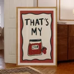 That's My Jam Pink Strawberry Wall Art Prints Canvas Painting Poster Picture For Living Bed Kitchen Room Home Deco