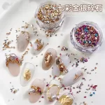 1bottle Gold Gravel Nail Art Charms Women Irregular Crushed Stone for Nail DIY 3D Gems Decoration Parts Manicure Accessories